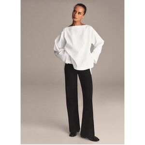 J.CREW‎ Ciel Top in Cotton Poplin Size XS White NEW Casual Preppy Coastal CI507